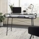 Metro Black Glass Top Home Desk 